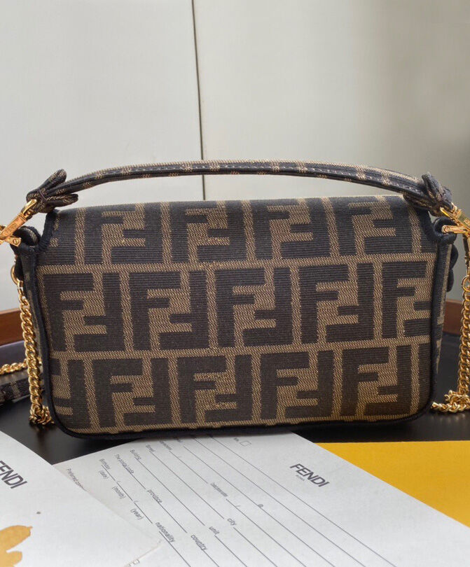 Fendi Mini Baguette Fabric Bag 8BS0171 Coffee